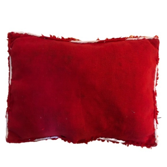 Vintage Moroccan Berber Wool Kilim Red Green Christmas Pillow Cover Sham - Picture 8 of 12